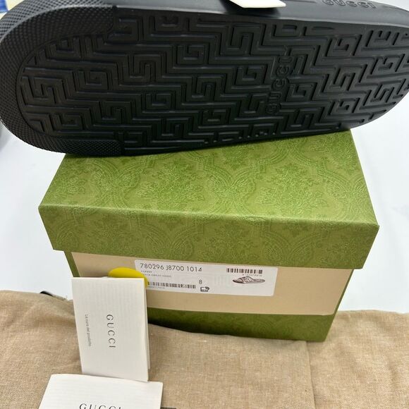 Men's Gucci interlocking G rubber Pool slides size 8, made in Italy - Picture 5 of 10